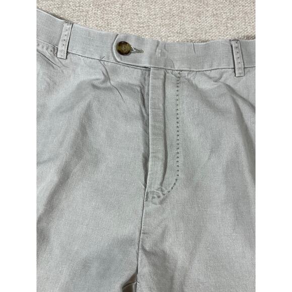 Peter Millar Men 32 x 29 Gray Flat Front Linen Blend Pants Golf Casual Trousers - Picture 7 of 7